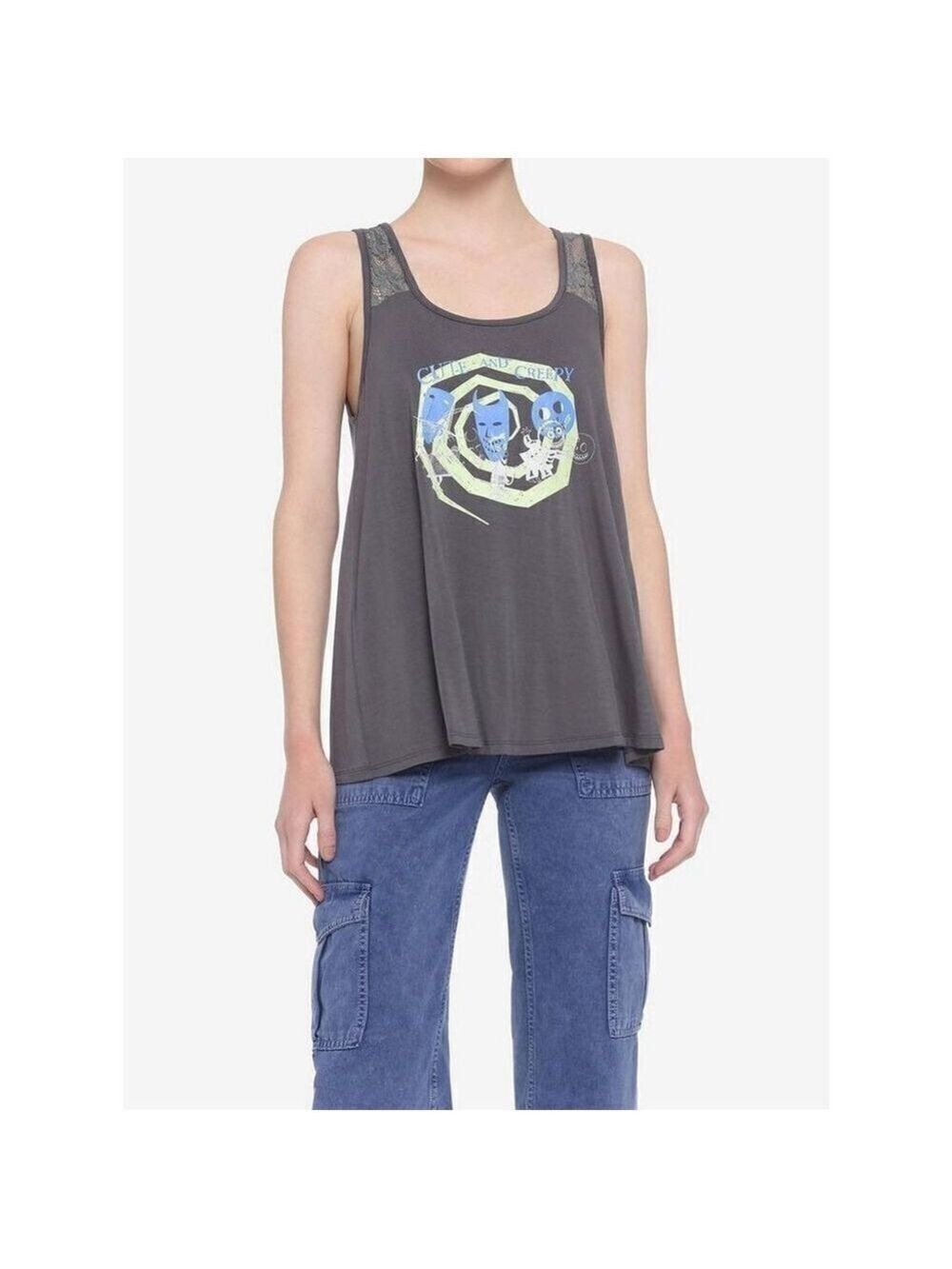 The Nightmare Before Christmas Lace-Back Girls Tank Top (Lg)